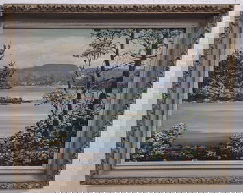 William H. Truit Somes Sound Mt. Desert Island Oil Painting On Board