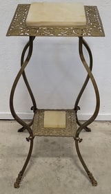 Victorian Brass & Onyx Plant Stand