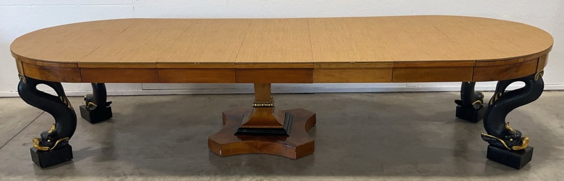 11.8 Foot Italian Regency Style Dolphin Base Dining Room Table (1 of 10)