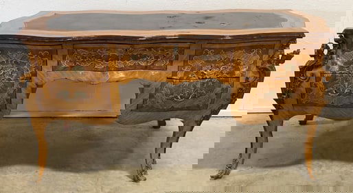 French Louis XV Style Bombay Form Executive Desk