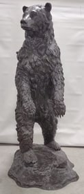 Life-Size Standing Bear Bronze Statue