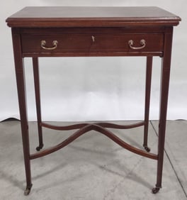 Antique George III English Mahogany Game Table