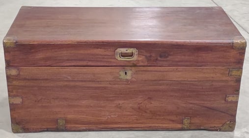 Antique Pine Trunk With Camphor Wood Interior