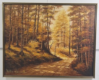 Walter Sherwood Forest Road In Autumn Oil Painting On Canvas