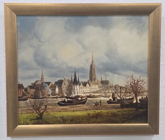 Rothenborg Samberger View Of Frankfurt Oil Painting On Canvas