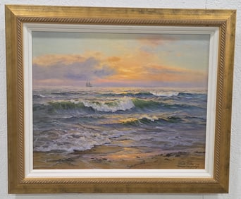Charles Vickery Sunset & Surf Signed Print On Canvas #148/950