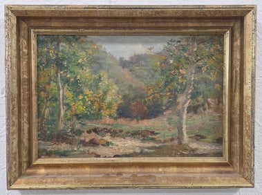 1941 Signed Impressionist Landscape Oil On Board