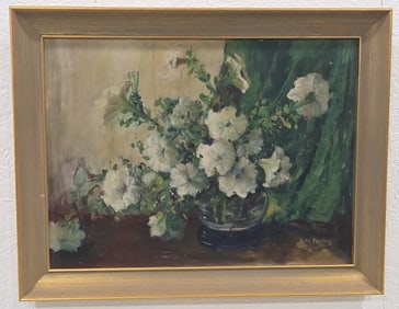 Carol Ruth Norling Floral Still Life Oil Painting On Canvas Board