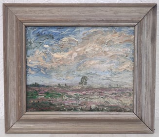 Nils Carlstedt Impressionist Landscape Oil Painting On Board