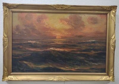 Nels Hagerup Ocean Sunset Oil Painting On Canvas
