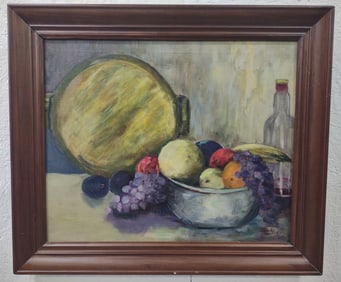 J. Trinske Fruit Still Life Oil Painting On Canvas