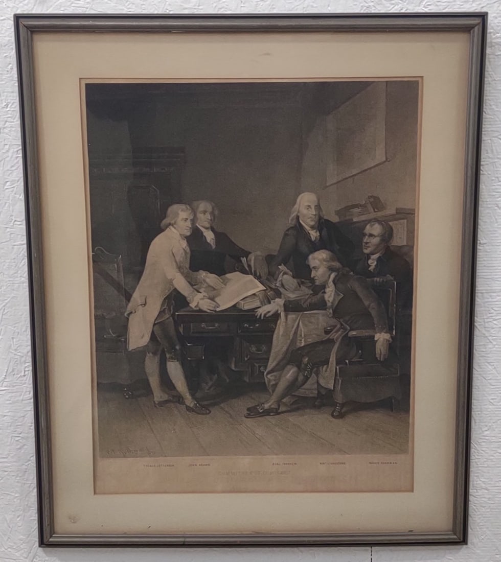 Antique "The Drafting Of The Declaration Of Independence" Engraving After Peter Frederick Rothermel (1 of 7)
