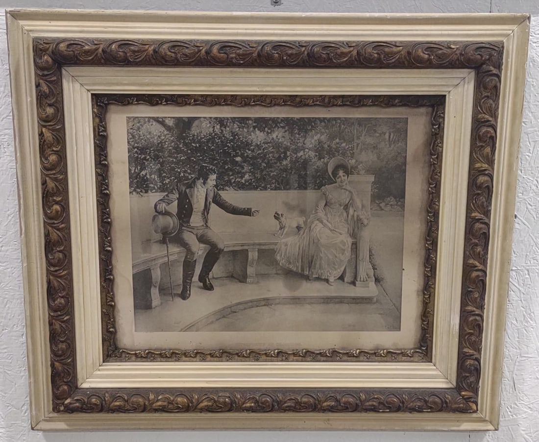 Antique Framed Print "Interposing An Objection" By Emil Black (1 of 9)