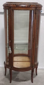 Antique French Style Half Round Curio Cabinet
