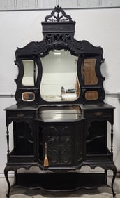 Antique Black Victorian Sideboard
