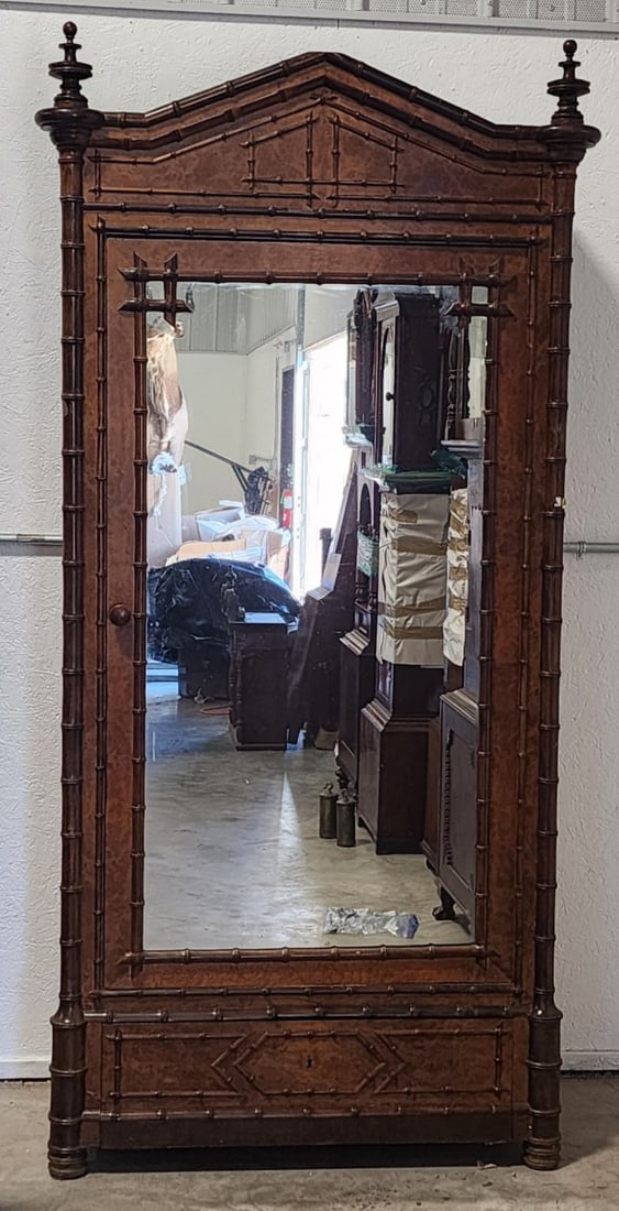 Antique Maple Faux Bamboo Wardrobe (1 of 6)