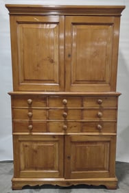 Antique English Waxed Pine Cupboard
