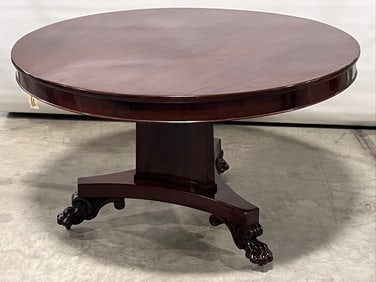 Antique English William IV Style Mahogany Round Center Table