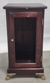 Mahogany Slot Machine Stand With Brass Claw Feet