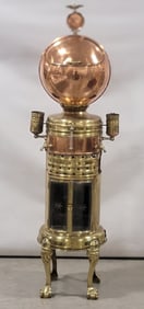 Unusual Antique Brass & Copper Barber Shop Stand