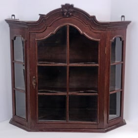 Antique Continental Walnut Hanging Cupboard