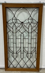 Antique Framed Leaded Glass Panel