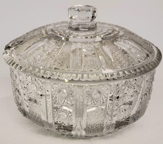 Vintage Bohemian Cut Crystal Soup Tureen