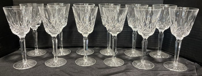 12 Piece Waterford Crystal "Lismore" Tall Wine Stems