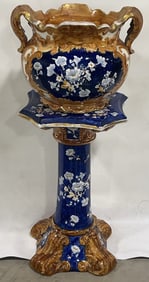 Antique Etruria Pottery "Ariel" Jardiniere & Pedestal #2567