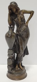 After Goldscheider "Rebecca At The Well" Bronze Sculpture