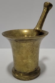 Antique Brass Medical Mortar & Pestle