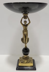 Art Deco Style Female Figure Tray And Stand