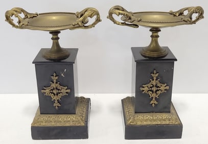 Pair Of Empire Ormolu Mounted Marble Tazza