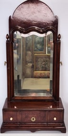 Circa 1870 Chippendale Style Mahogany Dressing Mirror With Three Drawers