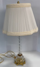 Vintage Marbro Murano Crystal Column With Brass Base Lamp