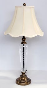 Contemporary Pearson Crystal & Bronze-Tone Table Lamp