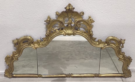 Italian Rococo Gilt Wood Console Mirror