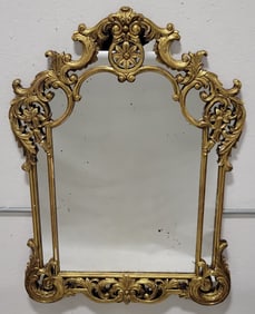 Vintage French Baroque Style Gilt Plaster Mirror