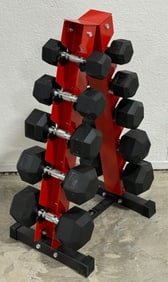 Like New Ritfit 240Lb Dumbbell Set & A Frame Stand