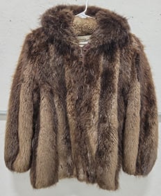 Vintage Tibor Furs 3/4 Length Fur Coat With Hood