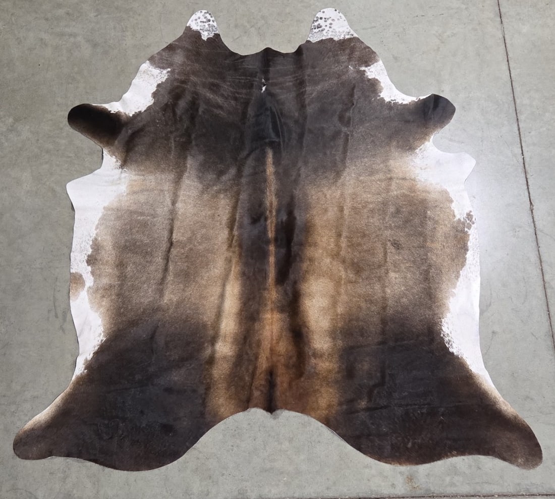 Brown & White Cow Hide Rug (1 of 6)