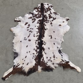 Brown & White Goat Hide Rug