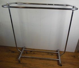 Chrome rolling clothes cart: Chrome rolling clothes cart