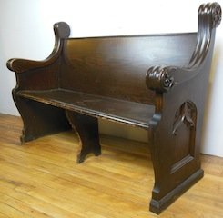 American oak church pew: American oak church pew