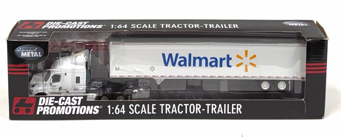 DCP 1:64 Walmart Freightliner Tractor and Trailer, Series II: DCP 1:64 Walmart Freightliner Tractor and Trailer, Series II.? Item No. 32182, Stock No. 2929.? Truck and Box are both in like new condition.