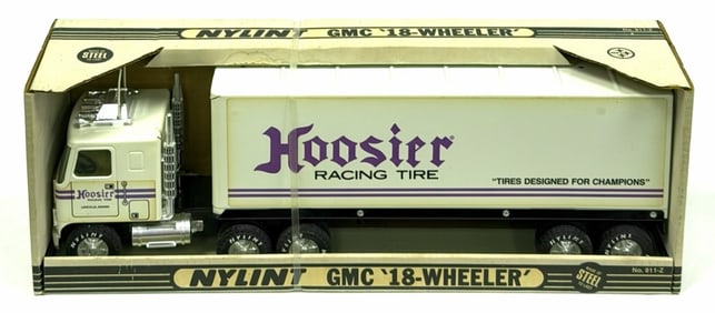 NYLINT Hoosier Racing Lakeville,IN Tire Pressed Steel GMC 18-Wheeler in Box, No. 911-Z