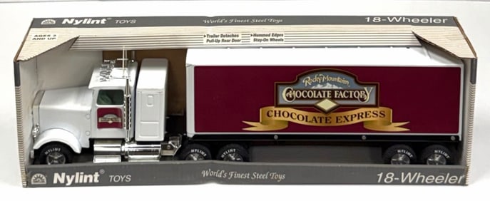 NYLINT Rocky Mountain Chocolate Factory Chocolate Express Pressed Steel 18-Wheeler in Box