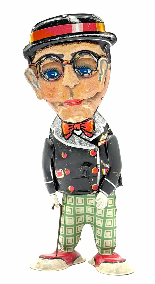 1930's MARX Toys Harold Lloyd Funny Face Wind-Up Tin Litho Toy, Works (1 of 6)
