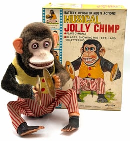 Vintage Daishin Musical Jolly Clapping Cymbal Monkey with Box No. 7061