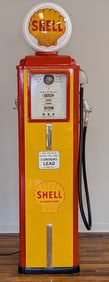 Restored Martin & Schwartz Shell Gasoline Gas Pump